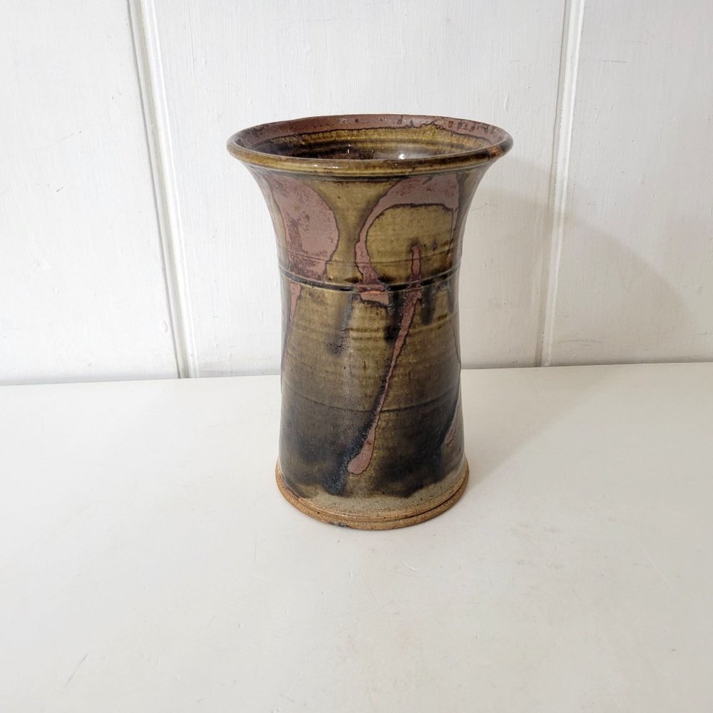 Studio Pottery Large Brown Glazed Vase - Picture 2 of 6